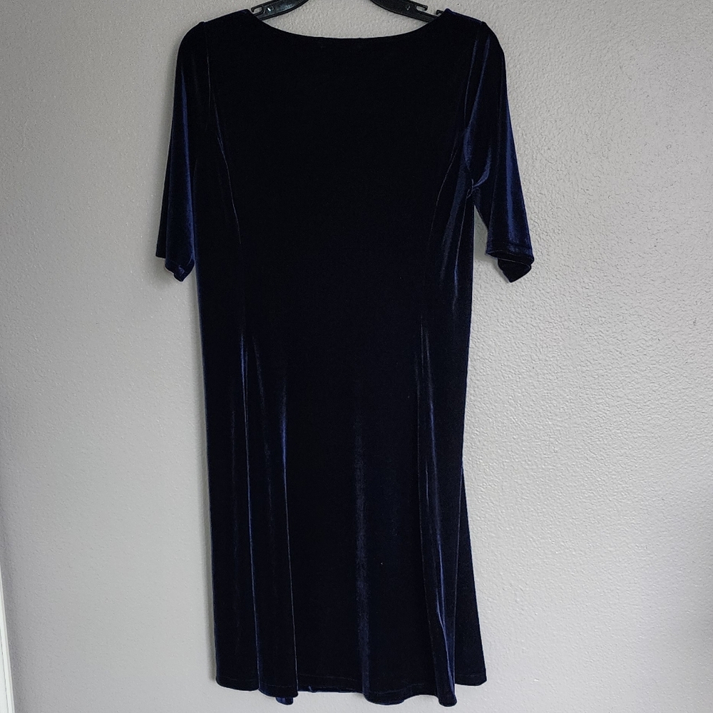 LANDS  END VELVET NAVY  DRESS/ M/P - Picture 3 of 14